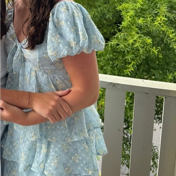 Altar'd State Light Blue Floral Mini Dress - Picture 1 of 3